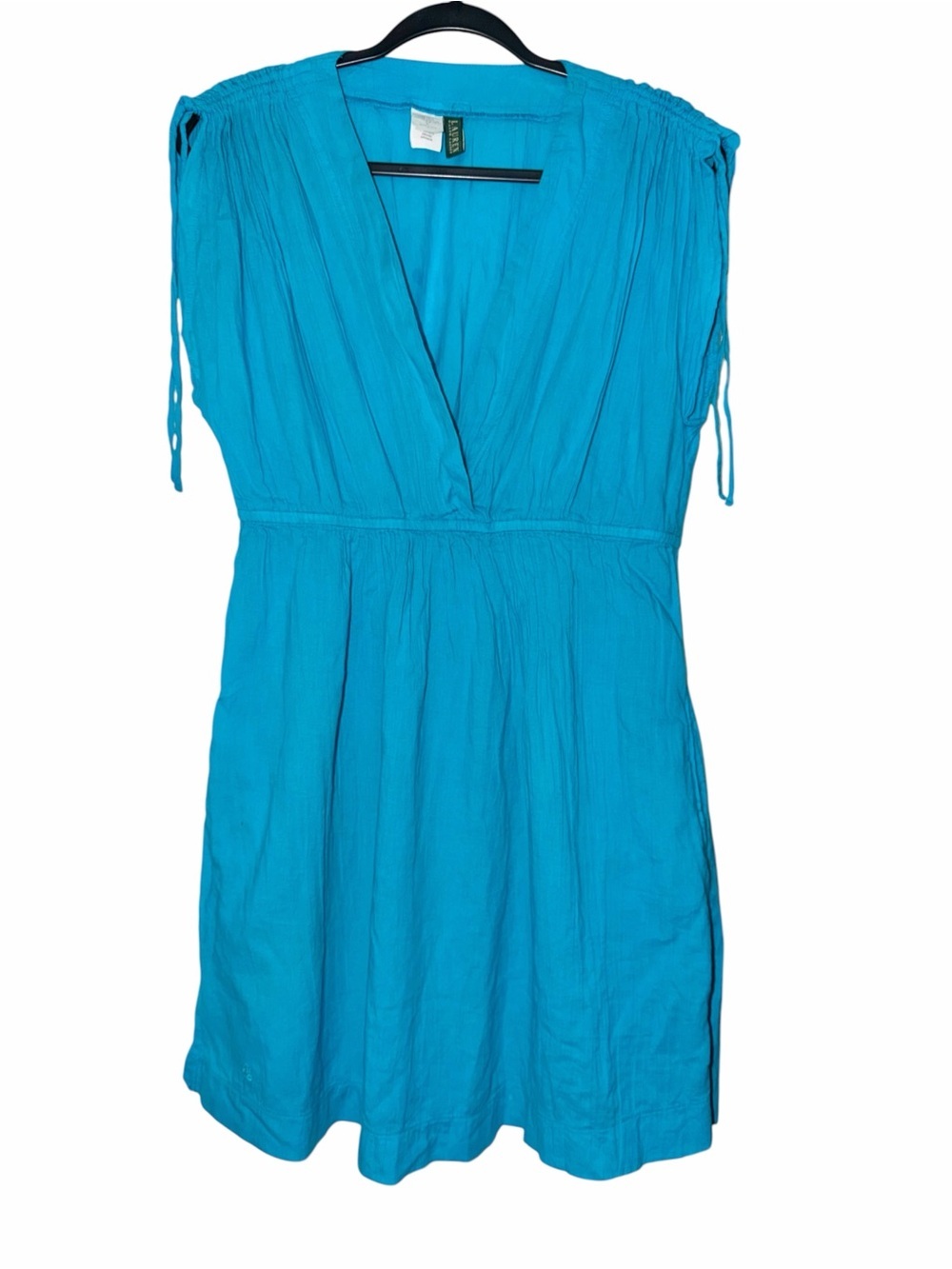Ralph Lauren Crushed Farrah Swim Cover Up Dress Bright Teal Large - Picture 2 of 8